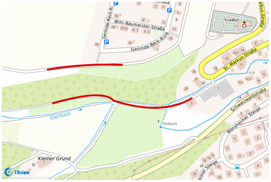 Lageplan Feldwege Großglattbach